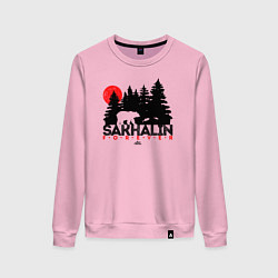 Свитшот хлопковый женский Sakhalin forever, цвет: светло-розовый