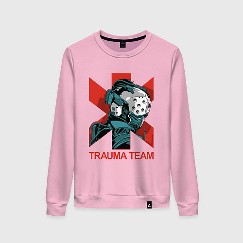 Женский свитшот TRAUMA TEAM Cyberpunk 2077 / Светло-розовый – фото 1