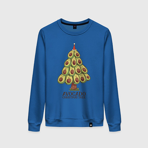 Женский свитшот Avocado Christmas Tree / Синий – фото 1