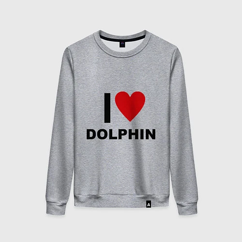 Женский свитшот I love Dolphin / Меланж – фото 1