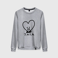 Свитшот хлопковый женский BTS BT21 TATA, цвет: меланж