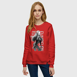 Свитшот хлопковый женский Евангелион, цвет: красный — фото 2