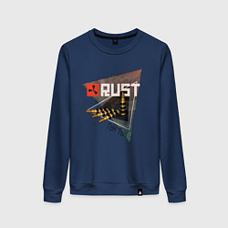 Свитшот хлопковый женский Rust Стучим в дверь соседу Раст, цвет: тёмно-синий