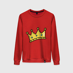Свитшот хлопковый женский Корона рисунок, цвет: красный