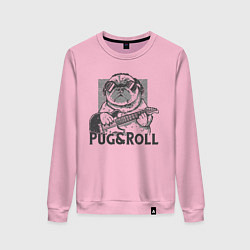 Свитшот хлопковый женский Pug & Roll, цвет: светло-розовый