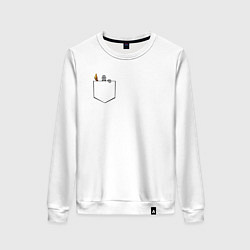 Свитшот хлопковый женский Дарк соулс карман, цвет: белый