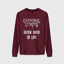 Свитшот хлопковый женский Cannibal Corpse Eaten Back To Life Z, цвет: меланж-бордовый