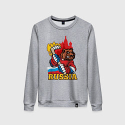 Свитшот хлопковый женский Хоккей Россия, цвет: меланж