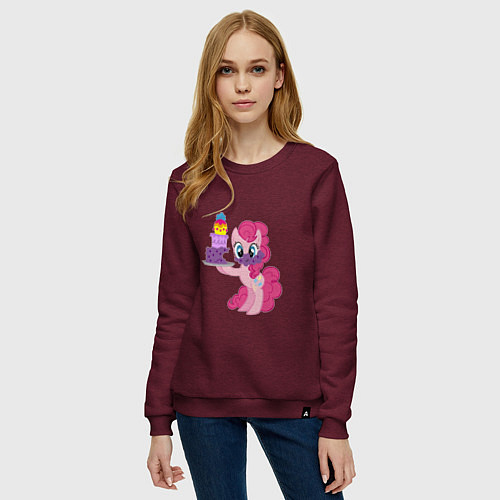 Женский свитшот My Little Pony Pinkie Pie / Меланж-бордовый – фото 3