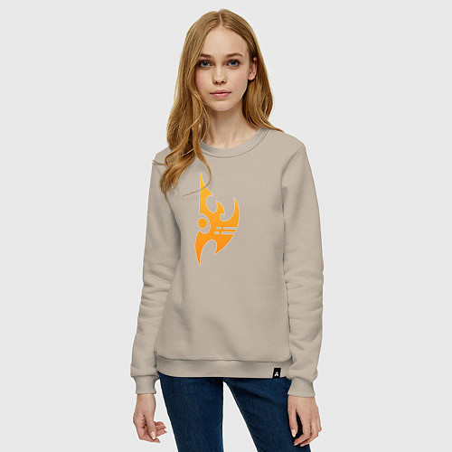 Женский свитшот Protoss logo Orange / Миндальный – фото 3