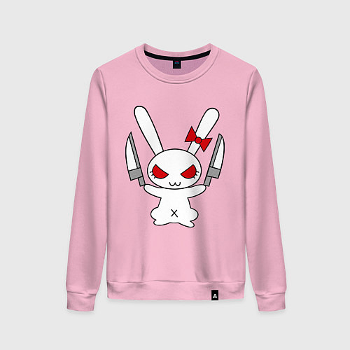 Женский свитшот Зайка с ножами / Светло-розовый – фото 1