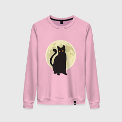 Свитшот хлопковый женский Moon Cat, цвет: светло-розовый