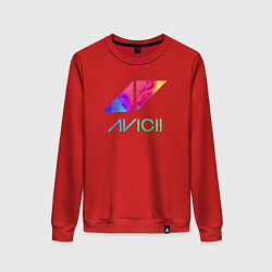 Свитшот хлопковый женский AVICII RAIBOW, цвет: красный