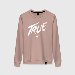 Свитшот хлопковый женский TRUE AVICII, цвет: пыльно-розовый