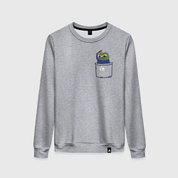 Свитшот хлопковый женский Pepe simp, цвет: меланж