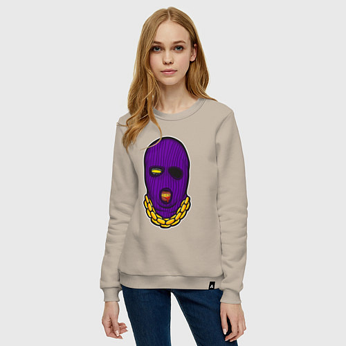 Женский свитшот DaBaby Purple Mask / Миндальный – фото 3