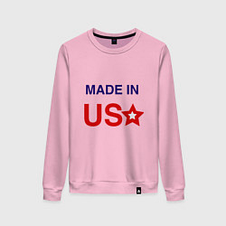 Свитшот хлопковый женский Made in usa, цвет: светло-розовый