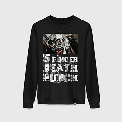 Свитшот хлопковый женский Five Finger Death Punch, цвет: черный