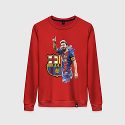 Свитшот хлопковый женский Lionel Messi Barcelona Argentina!, цвет: красный