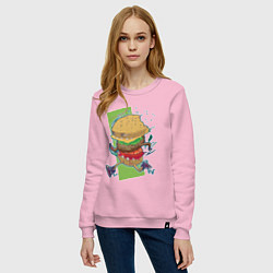 Свитшот хлопковый женский Fast Food, цвет: светло-розовый — фото 2