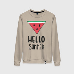 Свитшот хлопковый женский HELLO SUMMER, цвет: миндальный