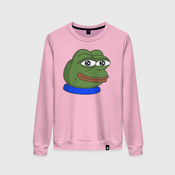 Свитшот хлопковый женский Лягушонок Пепе, цвет: светло-розовый