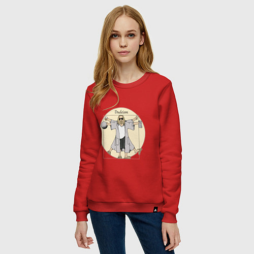 Женский свитшот DUDEISM Большой Лебовский / Красный – фото 3