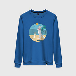 Свитшот хлопковый женский Cat Volleyball, цвет: синий