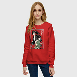 Свитшот хлопковый женский Дороро Dororo, цвет: красный — фото 2