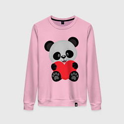 Свитшот хлопковый женский Love Панда, цвет: светло-розовый