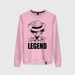 Свитшот хлопковый женский Луффи Легенда One Piece, цвет: светло-розовый