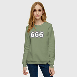 Свитшот хлопковый женский 666, цвет: авокадо — фото 2