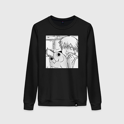 Женский свитшот Человек — бензопила / Черный – фото 1