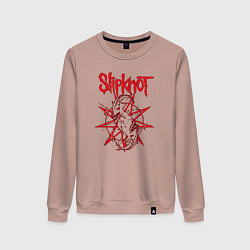 Свитшот хлопковый женский Slipknot Slip Goats Art, цвет: пыльно-розовый