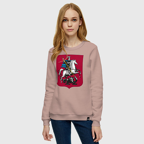 Женский свитшот Георгий Победоносец - Герб / Пыльно-розовый – фото 3