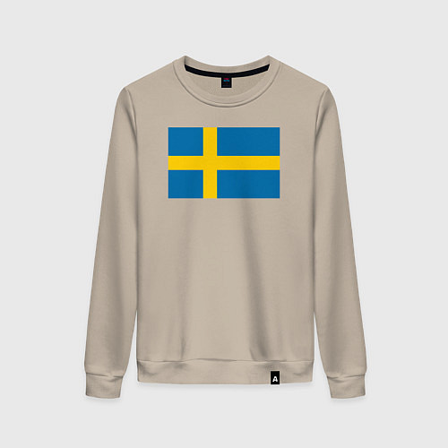 Женский свитшот Швеция Флаг Швеции / Миндальный – фото 1