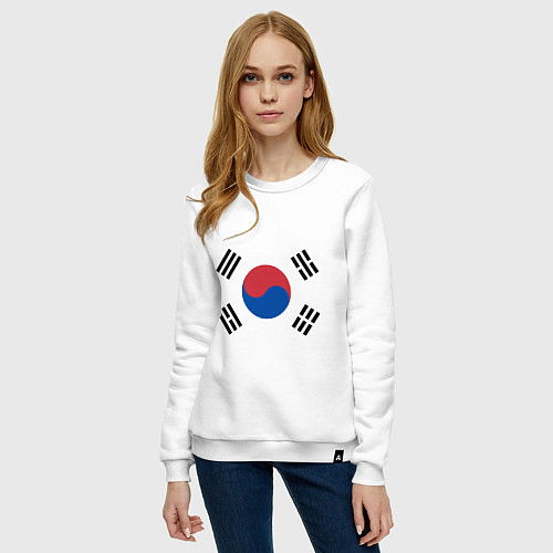 Женский свитшот Корея Корейский флаг / Белый – фото 3