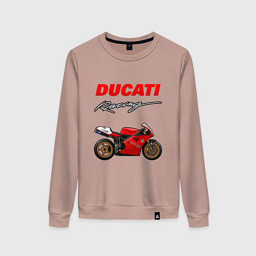 Женский свитшот DUCATI ДУКАТИ MOTOSPORT / Пыльно-розовый – фото 1