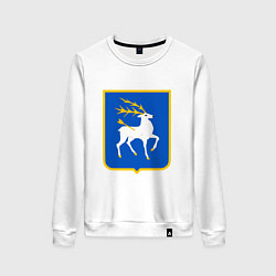 Свитшот хлопковый женский Герб казаков России, цвет: белый