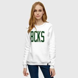 Свитшот хлопковый женский BCKS Bucks, цвет: белый — фото 2