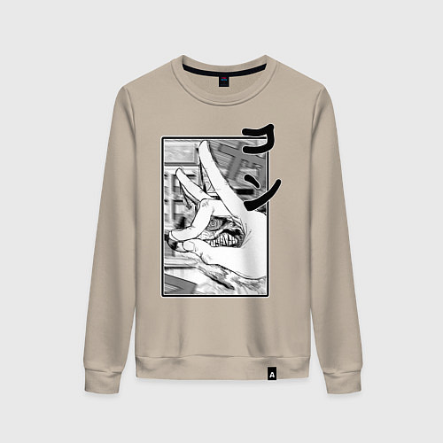 Женский свитшот Chainsaw man Kon / Миндальный – фото 1