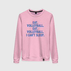 Свитшот хлопковый женский Eat - Volleyball, цвет: светло-розовый