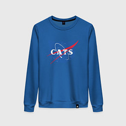 Свитшот хлопковый женский Cats NASA, цвет: синий
