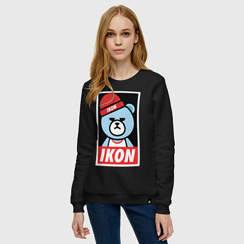 Женский свитшот IKON YG Bear Dope / Черный – фото 3