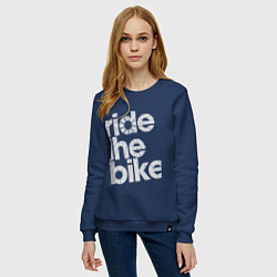 Свитшот хлопковый женский Ride the bike, цвет: тёмно-синий — фото 2