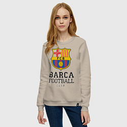 Свитшот хлопковый женский Barcelona Football Club, цвет: миндальный — фото 2