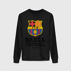 Свитшот хлопковый женский Barcelona Football Club, цвет: черный