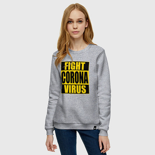 Женский свитшот Fight Corona Virus / Меланж – фото 3