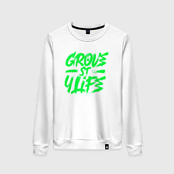 Свитшот хлопковый женский Grove street for Life, цвет: белый