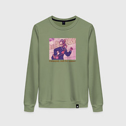 Свитшот хлопковый женский S-sempai Siren Head, цвет: авокадо